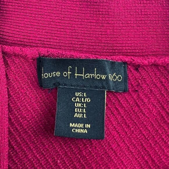 House Of Harlow 1960 Magenta Pink Ribbed Criss Cross Tank Large - Picture 5 of 6